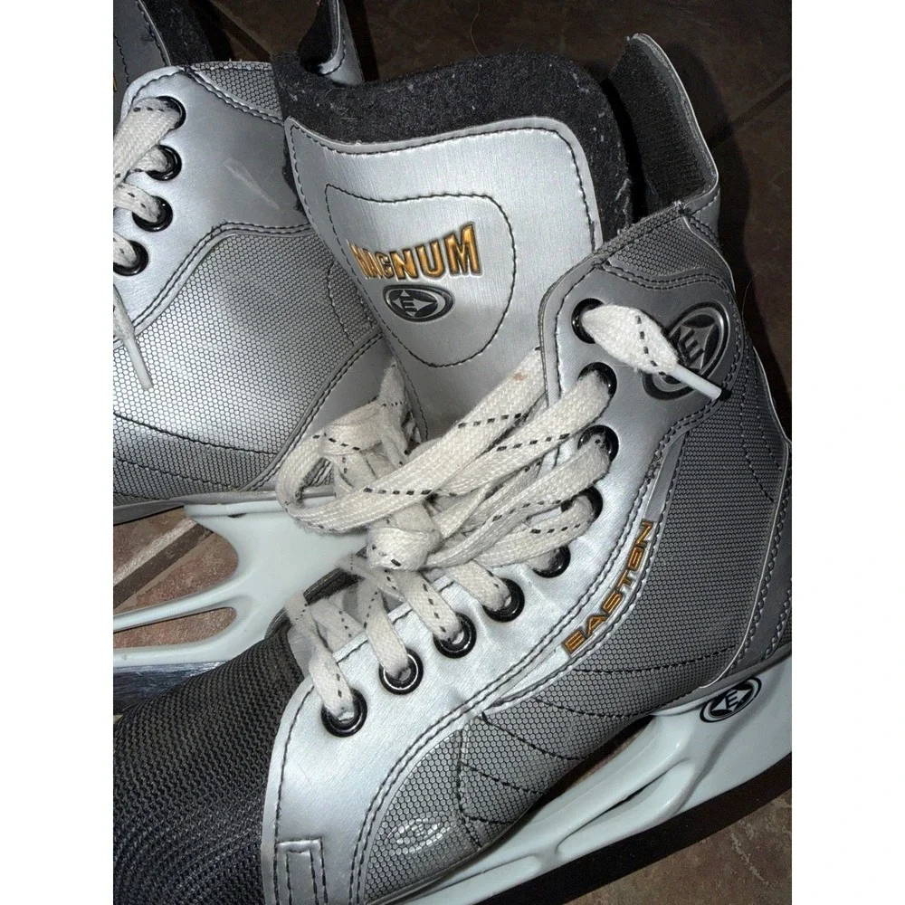 Easton Magnum Ice Hockey Skates Bladz Magnum Silver Kids Size 4